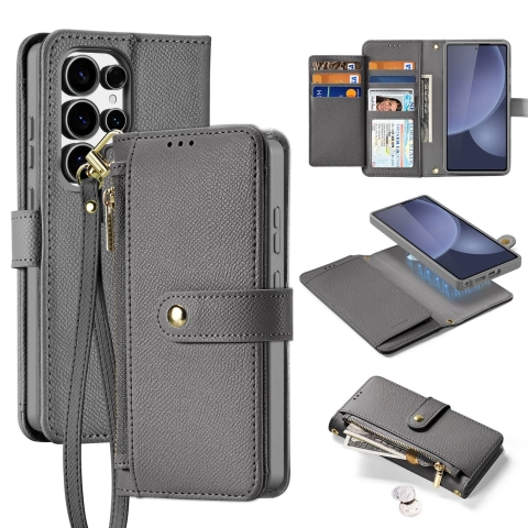 Etui do Samsung Galaxy S25 Ultra Dux Ducis Lawa Skórzane Szare