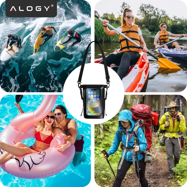 Pouch Vodotěsné pouzdro na telefon Velká taška Pouzdro Vodotěsné Alogy Vodotěsné černé