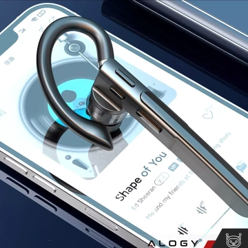 Wireless Bluetooth 5.3 Car Headset with LED Display Alogy Black