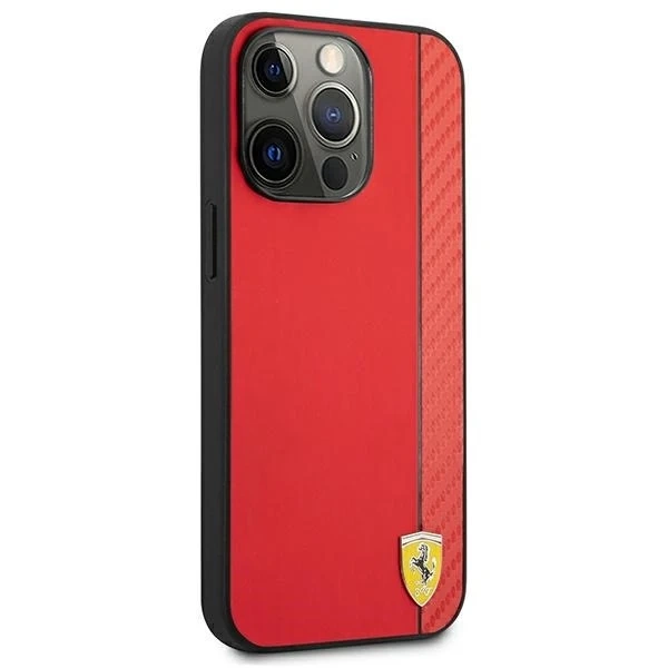 Ferrari iPhone 13 Pro Max 6.7" case red/red hardcase On Track Carbon Stripe
