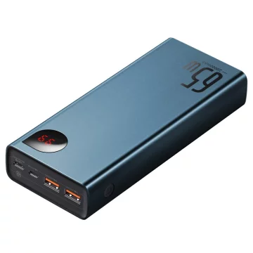 Powerbank Baseus Adaman Metal 20000mAh, PD, QC 3.0, 65W, 2xUSB USB-C Micro USB, (niebieski)