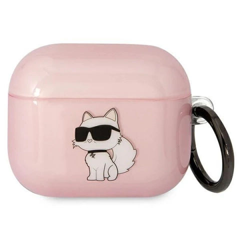 Protective case for headphones Karl Lagerfeld for Airpods 3 cover pink/pink Ikonik Choupette