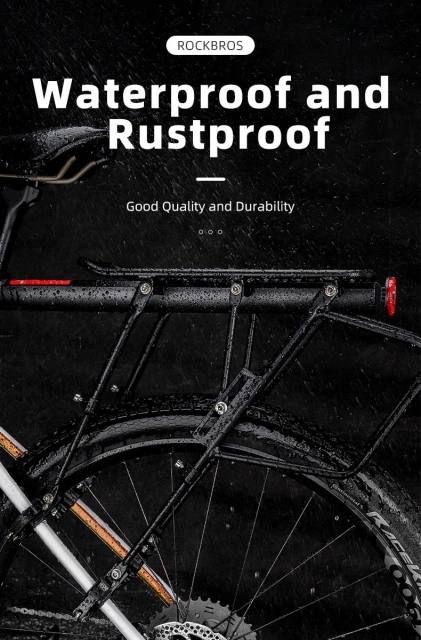 Rockbros 33210004001 bicycle rack with shelf - black