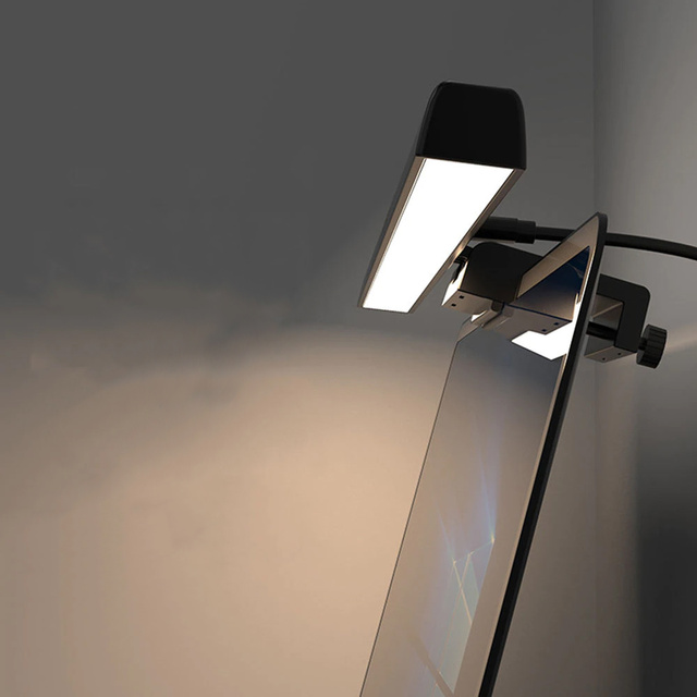 Lamp LED desk lamp above the monitor, computer, LCD screen adjustable black strip