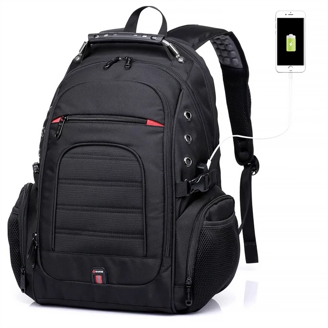 Водонепроникний рюкзак Bange Сумка для ноутбука 15" Urban Travel 48x35x23 см For Work School Airplane Men's Women USB Black