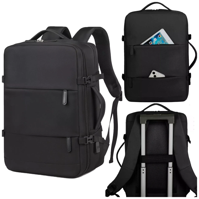 Alogy Backpack for Laptop Travel Accessories 46x32x15 cm for Work School Plane Travel Men's Women's Black