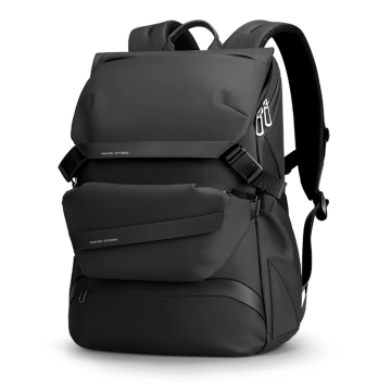 Mark Ryden Backpack with Detachable Waist Bag 2 in 1, Hand Luggage, Free, Waterproof 18L, with 15.6" Laptop Pocket, Waist Bag, City, Travel 40x30x14 cm - Black
