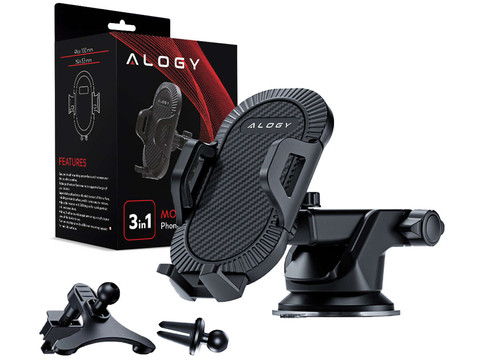 Alogy 3-in-1-Autotelefonhalter für die Windschutzscheibe, das Armaturenbrett, den Cockpit-Organizer