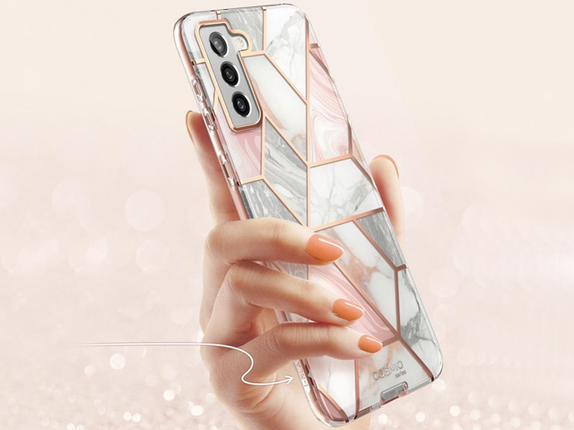 Etui Supcase Cosmo pre Samsung Galaxy S21 Marble Pink