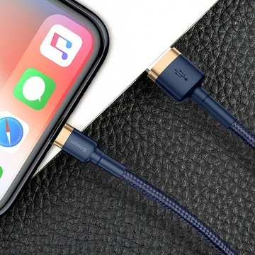 2m Baseus Keviar USB Lightning kabel pro iPhone iPad iPod 1,5A Navy Blue