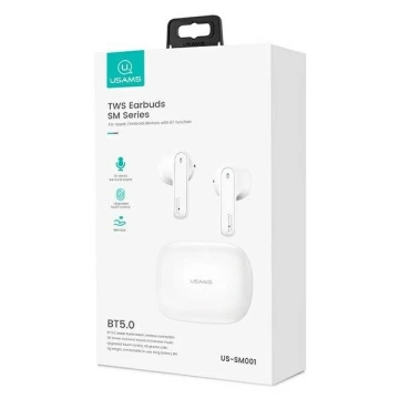 Bluetooth 5.0 Headphones USAMSTWS SM series wireless white/white BHUSM01 (US-SM001)