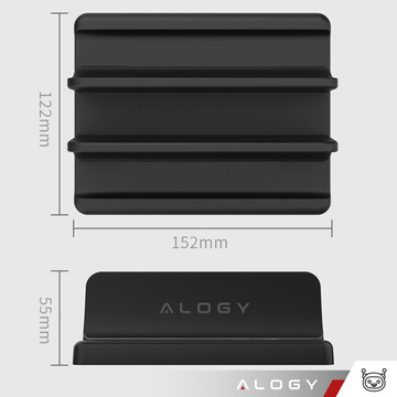 Vertikálny stojan na notebook tablet Držiak organizéra 3v1 nastaviteľný stojan na stôl Alogy black