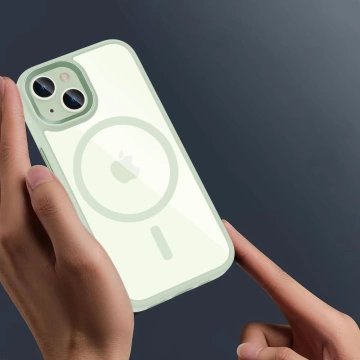Puzdro Magmat Magmat pre Apple iPhone 15 Green/Clear