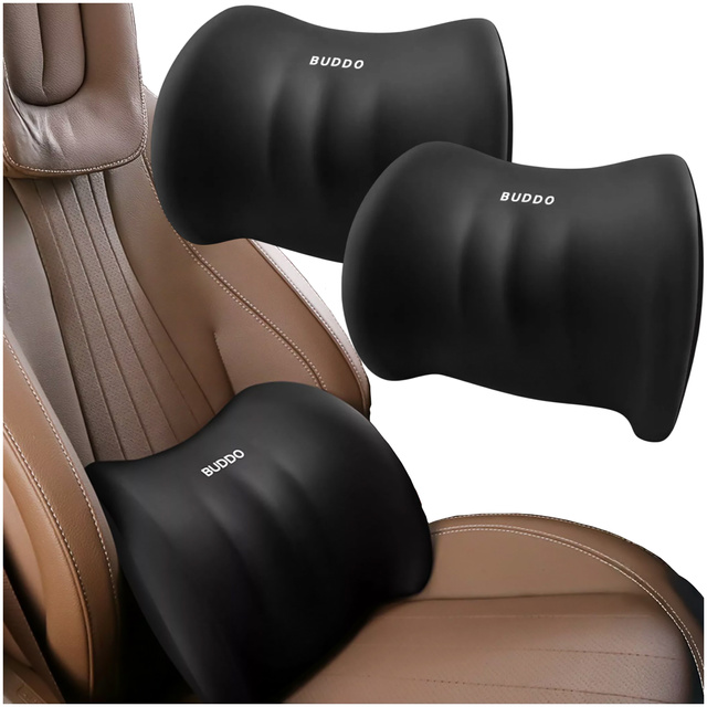 2x Car Lumbar Back Support Pillow Memory Foam Office Black