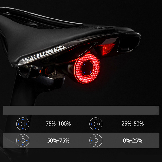 LED rear bike light USB RockBros Smart TL907Q51 for the rear of the bike under the saddle 60lm light red lighting