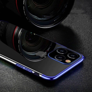 Kryt Clear Color iPhone 13 mini modrý gélový kryt s kovovým rámom
