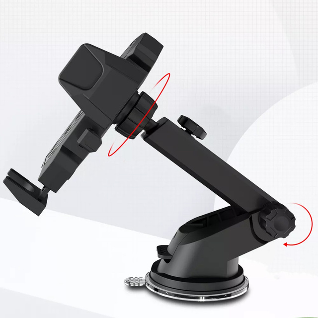 Universal car holder CH01 telescopic for the phone on the window grille Black