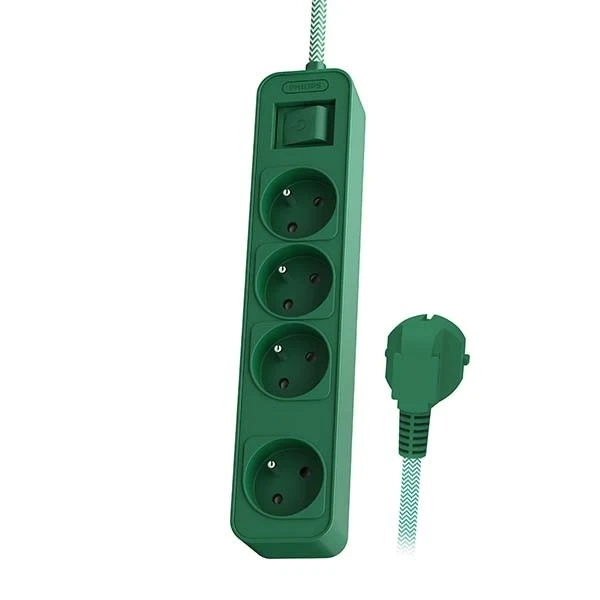 Philips CHP2147G/60 Prodlužovací kabel se 4 zásuvkami 1,5 m zelený