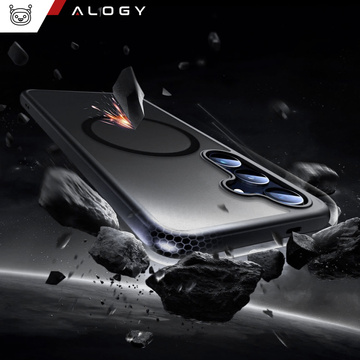 Puzdro pre Samsung Galaxy S24 Mag Safe Case MagMat Phone Back Cover Matte Black Glass