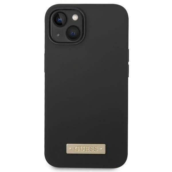 Etui Guess GUHMP14MSBPLK für Apple iPhone 14 Plus 6,7" Czarny/Black Hard Case Silikon Logo Plate MagSafe