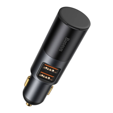 Автомобільний зарядний пристрій Baseus Share Together Fast з гніздом прикурювача, 2x USB, 120 Вт (сірий)