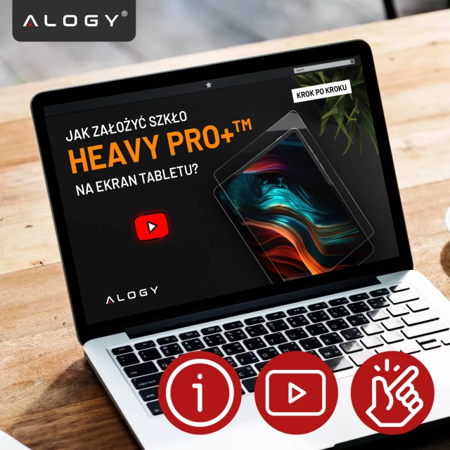 Szkło Hartowane 9H do Lenovo IDEA TAB Pro 12 2025 12.7" TB373-FU/TB375-FC, Ochronne Szkiełko na Ekran, Prosty Montaż Bez Bąbelków, Alogy HeavyPro+™