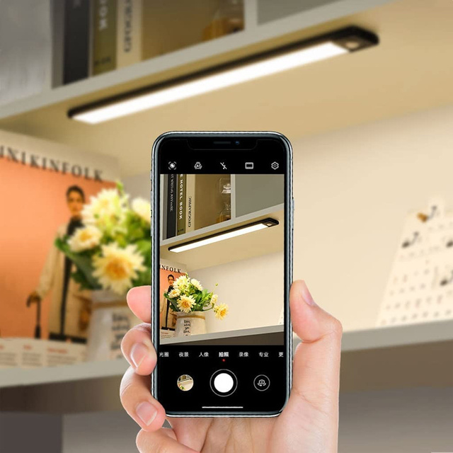 Світильник Alogy Slim LED підсвітка підкорпусна на магніті з датчиком батарейки 40см чорний