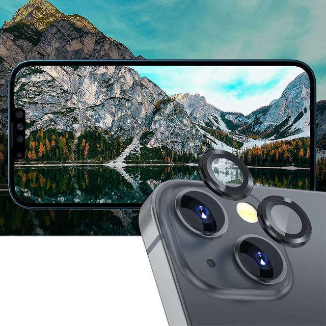 Protective caps Alogy Metal Lens glass for the lens for Apple iPhone 13/ 13 Mini Black