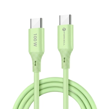 Kabel USB-C – USB-C 100W Forcell F-Energy Silicone 1 m C347 zielony