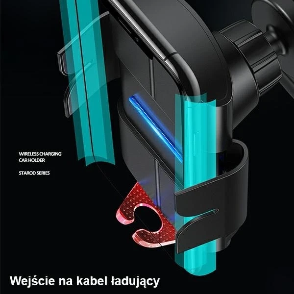 USAMS US-CD133 10W Автоматичний індукційний автомобільний тримач для телефону для вентиляційного отвору. Starod CD133ZJ01 чорний/чорний