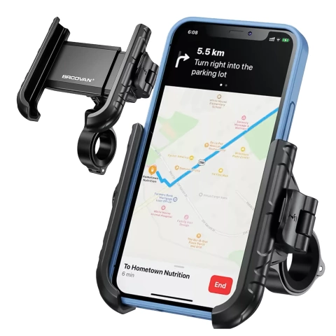 KEWIG M11B držiak na motorku pre telefón s QC 3.0 15W Qi nabíjačkou čierny