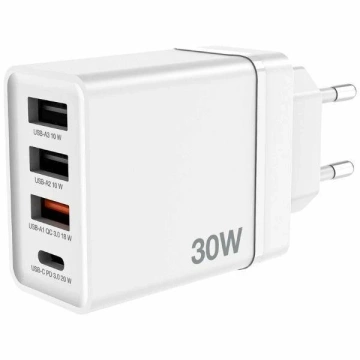 Verbatim 30W 3xUSB-A/USB-C PD 3.0 Wall Charger White