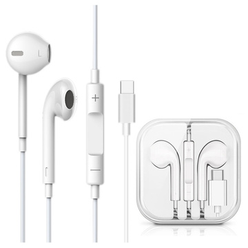 Vega Colors EarPods USB-C Typ C NOVÝ ČIP Kabelová sluchátka bílá