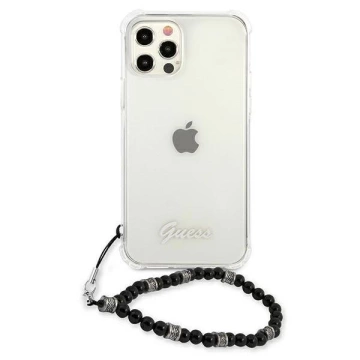 Guess GUHCP12LKPSBK iPhone 12 Pro Max 6,7" priehľadné pevné puzdro Black Pearl