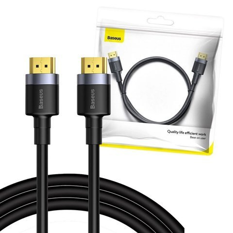 Kabel Baseus Cafule HDMI 2.0 4K FULL HD 3D 1m černá a šedá