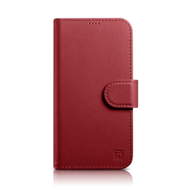 iCarer Wallet Case 2in1 for iPhone 14 Pro Max Leather Flip Cover Anti-RFID Red