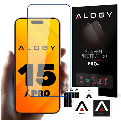 9H tvrdené sklo pre iPhone 15 / 15 Pro s Alogy Screen Protector PRO