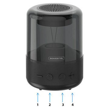 Somostel Bluetooth BT 5.0 H210 LED RGB AUX TF бездротова колонка портативна чорна