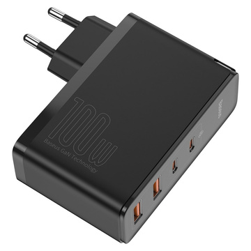 Настінний зарядний пристрій Baseus GaN2 Pro, 2x USB, 2x USB-C, 100 Вт, EU (чорний)