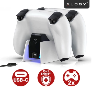 Подвійна док-станція для контролера PlayStation 5 PS5 Pad White