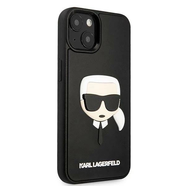 Etui Karl Lagerfeld KLHCP14MKH3DBK pro iPhone 14 Plus 6,7" pevný obal 3D gumová Karlova hlava