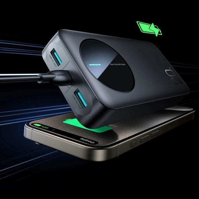 Powerbanka Joyroom 20000mAh 2,4A 2x USB-A 1x USB-C - czarny