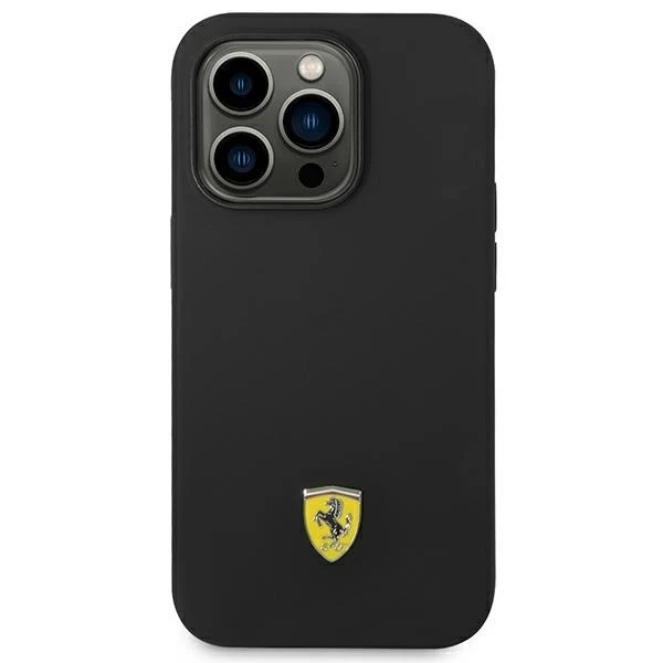 Ferrari iPhone 14 Pro 6.1" case black/black hardcase Silicone Metal Logo