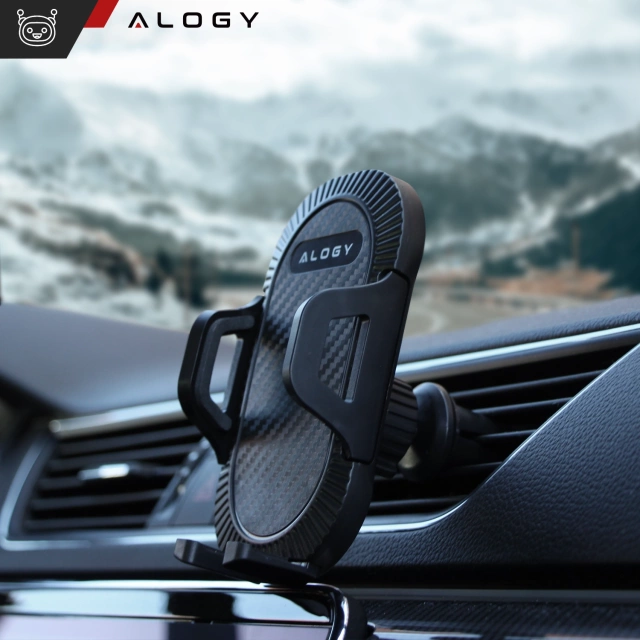 Alogy 3-in-1 car phone holder for the windshield for the dashboard grille Black