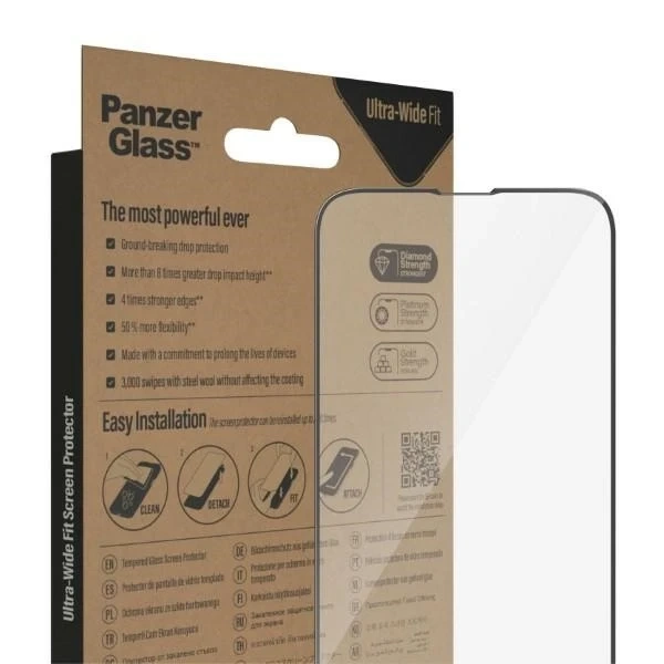 PanzerGlass Ultra-Wide Fit pre iPhone 14 / 13 Pro / 13 6,1" Antibakteriálna ochrana obrazovky 2771