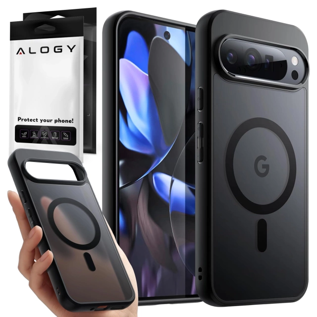 Hülle für Google Pixel 9/ 9 Pro Alogy MagSafe Hybrid Matte Case Rückseite für MagMat Phone Mattschwarz