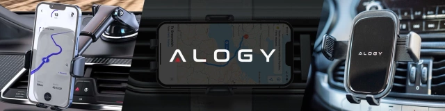 Držiak na telefón do auta, okno, mriežka, kokpit, palubná doska, auto, auto, pre 7" telefón Alogy 3v1 čierny