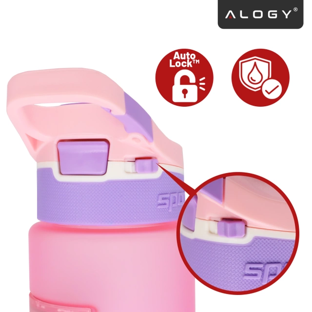 Chytrá láhev na pití Alogy FitBottle™ 800ml s LED displejem a Bluetooth připojením, brčko, motivační, opakovaně použitelná - růžová