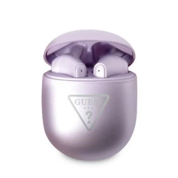 Bezdrôtové slúchadlá Guess TWS Bluetooth Dokovacia stanica s logom Purple Triangle