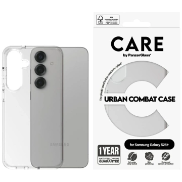 Průhledný kryt PanzerGlass Flagship Urban Combat White QI pro Samsung Galaxy S25